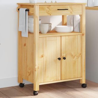 vidaXL Carrito De Cocina Monza Madera Maciza De Pino 60x40x88,5 Cm Vidaxl