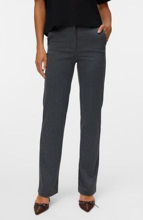 Vero Moda Vmzamira Mid Waist Trousers in Black Detail Herring at Nordstrom Rack, Size Xx-Large