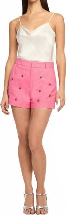 Cinq &agrave; Sept Wildflower Paillette Tora Short In Azalea