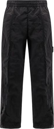 Stone Island elasticated-waistband logo-patch trousers - Black