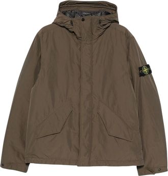 Stone Island Brown Logo Hood Jacket