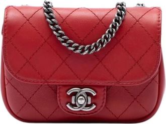 Chanel Pre-owned Vintage Mini Crossbody Bag - Dames - Vintage Mini Tas - Rood - ONE Size - Leer - Vintage