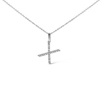 House of Brilliance Sterling Silver Diamond Accent C Initial Pendant Necklace