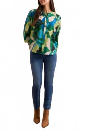 Tribal Audrey Straight Crop Jeans With Tape Embroidery In Dark Eclipse