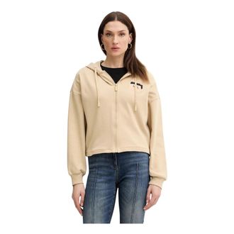 A|X Armani Exchange Logo Zip Hoodie - Dames - Vesten met rits - Beige - L - Katoen - Hoodies & sweatvesten