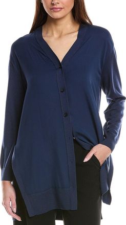Lafayette 148 New York Button Front Silk & Wool Cardigan
