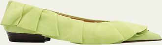 J.W.Anderson Suede Ruffle Ballerina Flats