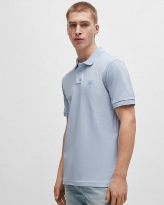 Boss Orange by Hugo Boss BOSS Orange Passenger Heren Stretchkatoenen Slim-Fit Polo Shirt met Logo Patch