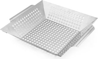 OEM Utensilios Para Barbacoa, Plancha Cuadrada De Acero Inoxidable, Parrilla Para Barbacoa De Exterior, 35 30,5 6,5 Cm