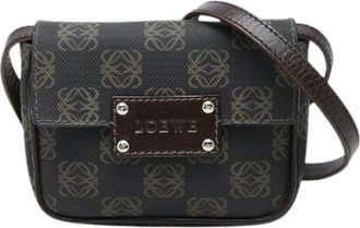Loewe Pre-owned Anagram PVC schoudertas - Dames - Vintage Mini Tas - Bruin - ONE Size - Vintage