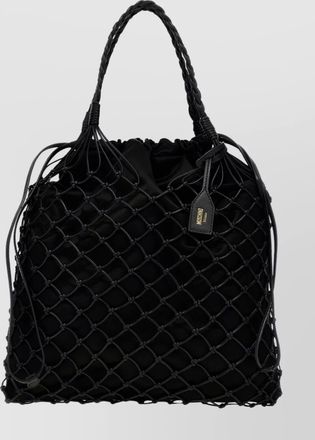 Moschino nappa leather tote bag with woven handles