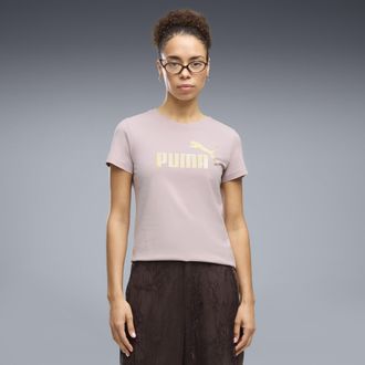 Puma Maglietta con logo ESS Metallizzato No. 1 da donna, Abbigliamento, Rosa, XL