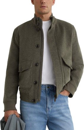 Reiss Hadley Short Wool-Blend Bomber Jacket