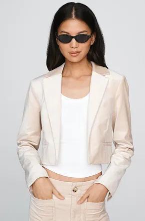 Maeve Cropped Tuxedo Blazer Jacket