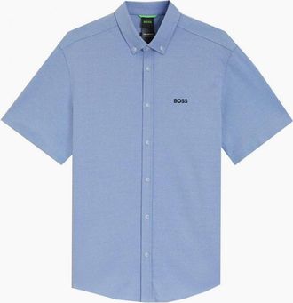HUGO BOSS Mens Hugo Boss Mens Blue Short Sleeved Motion Shirt - Size: 44/Regular