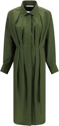 Givenchy Katoenen Casual Jurk - Dames - Shirt Kleedjes - Groen - 2XS - Katoen - Kleedjes