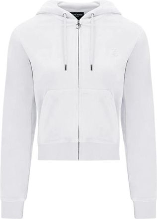 Juicy Couture Cotton Velvet Hoodie - Dames - Vesten met rits - Wit - M - Polyester - Hoodies & sweatvesten