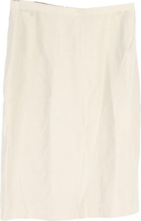 Giorgio Armani Mini Pencil Skirt in White Linen