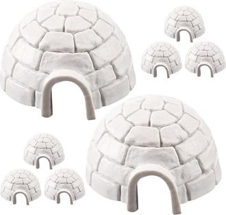 OEM Juego De Muebles Para El Hogar En Miniatura, Modelo De Igl&uacute;, De Resina Blanca, 8 Piezas, 1,50 X 1,50 X 0,87 Pulgadas