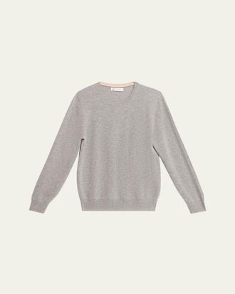Brunello Cucinelli Mens Crewneck English Rib Cashmere Sweater
