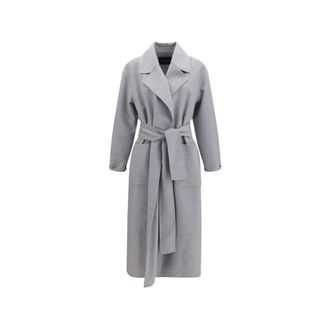 Fabiana Filippi Geknopt Jasje - Dames - Jas met riem - Grijs - XS - Nylon - Jassen