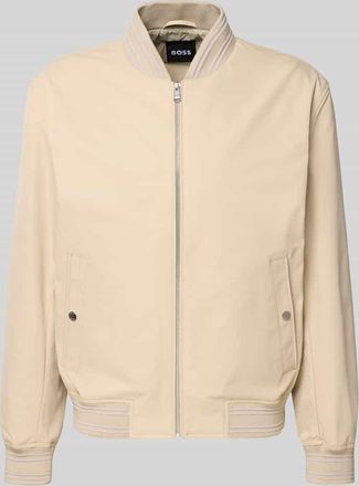 HUGO BOSS Regular Fit College-Jacke mit Label-Applikation Modell COMBER-262 in Beige, Gr&ouml;&szlig;e 58