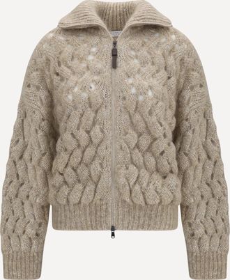 Brunello Cucinelli Cardigan in misto mohair e lana Woman M