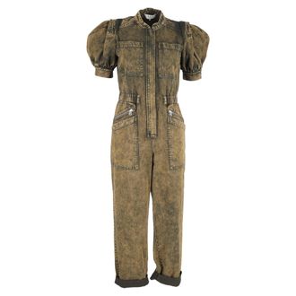 Sea New York Sea New York Hildur Puffed Sleeve Jumpsuit in Green Cotton