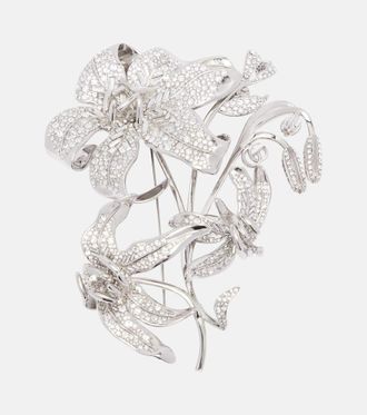 Gucci Floral crystal-embellished brooch