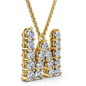 Pompeii3 1Ct Diamond Initial W Pendant 14k Gold 18 Necklace Lab Grown 5/8 Tall