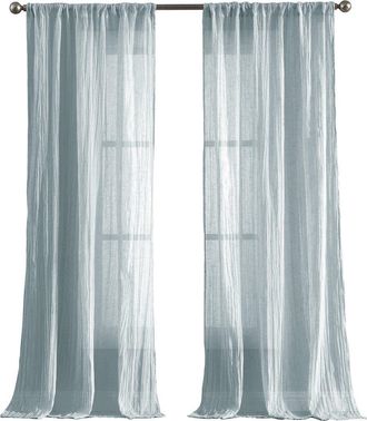 French Connection Charter Crushed Set of 2 Curtain Panels in Aqua at Nordstrom Rack, Size 50X96