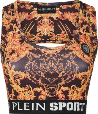 Plein Sport Tops, Dames, Geel, S, Katoen, Tanktop Baroque