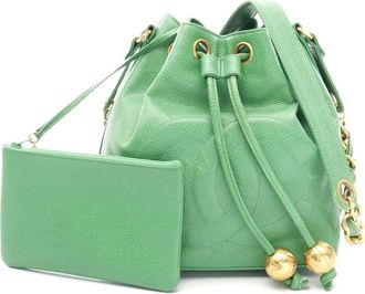 Chanel Calf Coco Mark Shoulder Bag Green