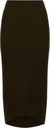 Victoria Beckham Green Fitted Skirt