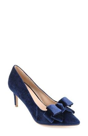 Journee Collection Crystol Pump - Wide Width in Navy at Nordstrom Rack, Size 7.5
