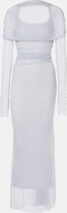 CHRISTOPHER ESBER Veiled off-shoulder tulle maxi dress