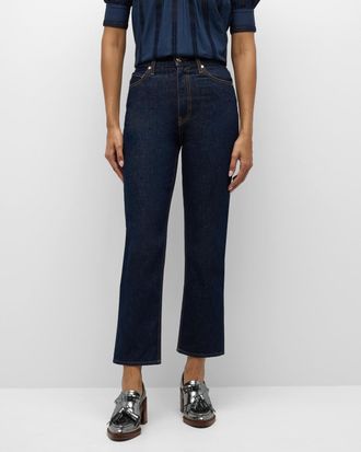 Ulla Johnson The Agnes Cropped Straight-Leg Denim Jeans