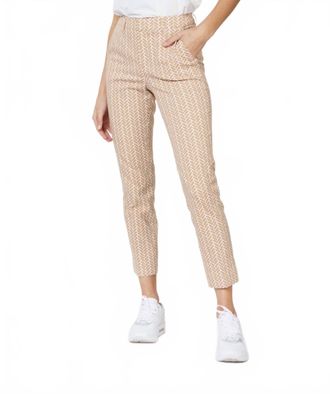 Esqualo Skylar Stretch Block Trousers In Sand