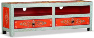 vidaXL Vidaxl - tv Cabinet Solid Mango Wood Hand Painted