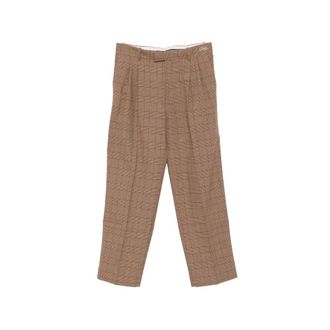 Dr&ocirc;le de Monsieur Check-pattern Pleated Trousers