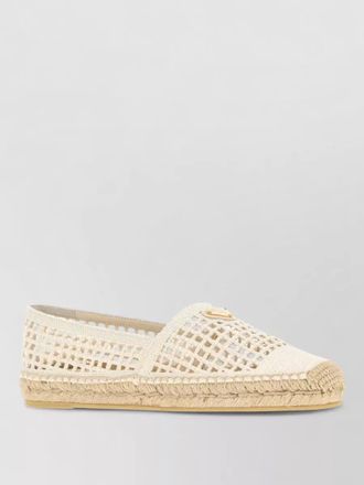 Prada crochet loafers woven detail espadrille sole