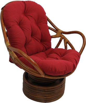 Blazing Needles 48-inch by 24-inch Solid Twill Swivel Rocker Cushion