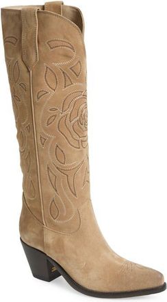 Golden Goose Wish Star Pointed Toe Western Tall Boot in Sand at Nordstrom, Size 11Us
