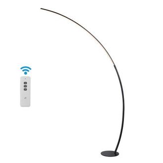 Jonathan Y Designs Enzo 68 Contemporary Minimalist Metal Arc Dimmable Integrated LED Floor Lamp, Black at Nordstrom