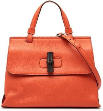 Gucci Pre-owned Handbags, female, Orange, Size: ONE SIZE Pre-owned Leather Handbag