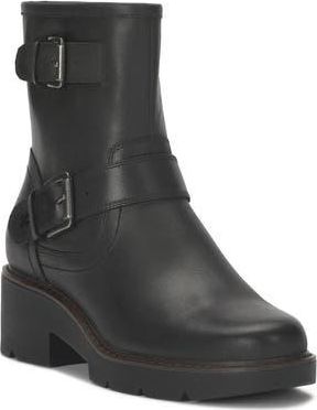Lucky Brand Migyn Block Heel Bootie in Black Leather at Nordstrom Rack, Size 5