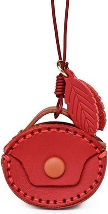 OLD TREND Oval Genuine Leather Two Tone Mini Charm in Red at Nordstrom