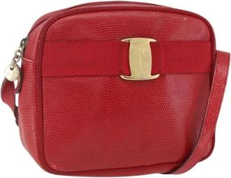 Ferragamo Pre-owned Cross Body Bags, female, Red, Size: ONE SIZE Pre-owned Leather Cross Body Bag