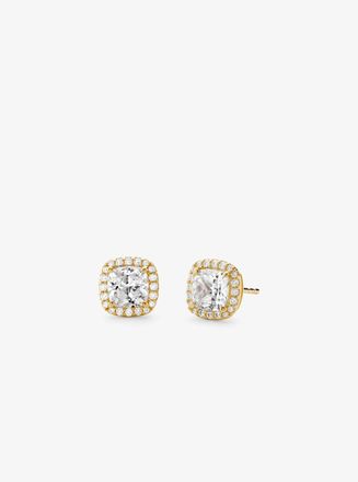 Michael Kors Precious Metal-Plated Sterling Silver Pav&eacute; Stud Earrings