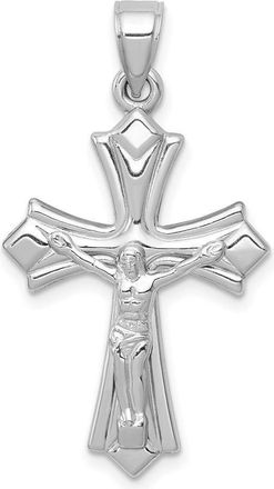 Diamond2Deal 14K White Gold Reversible Crucifix Pendant